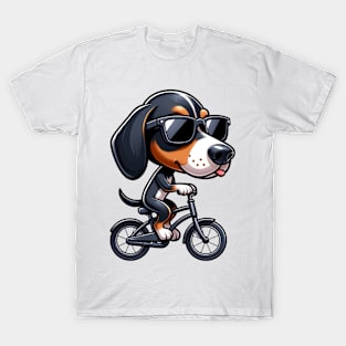 Cool Black And Tan Coonhound Cycling T-Shirt